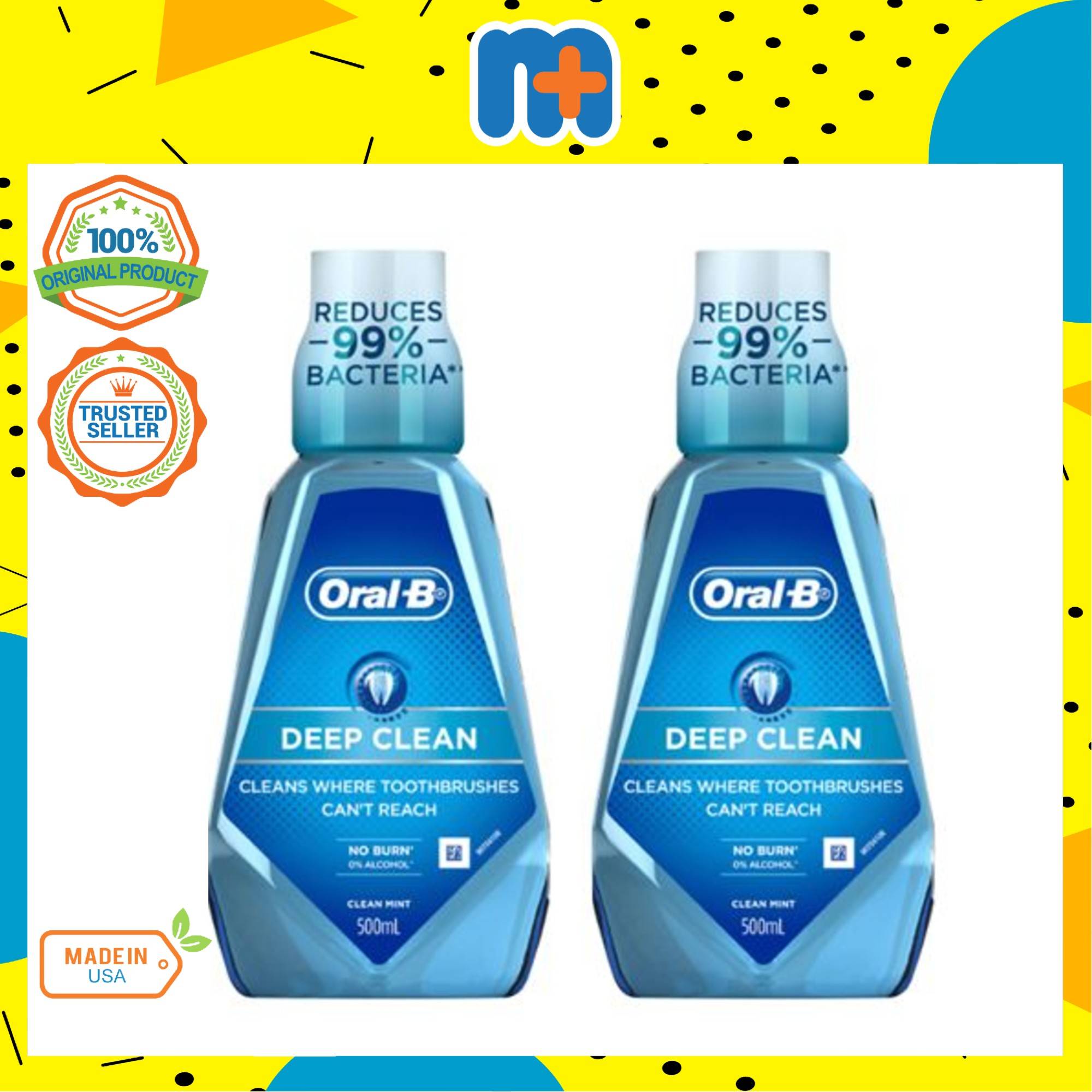 ORAL B DEEP CLEAN MOUTHWASH 2X500ML